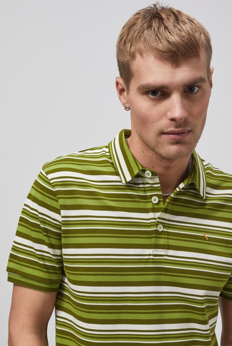 Green Casual Yarn Dyed Polo Shirt
