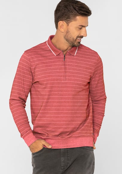 Half Zip Long Sleeve Polo Shirt