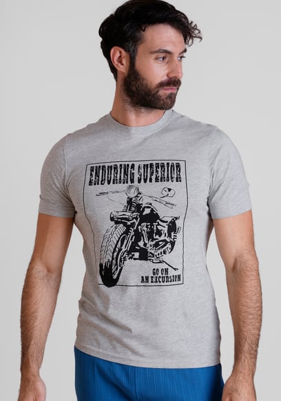 Men's Biker Graphic Printed T-Shirt