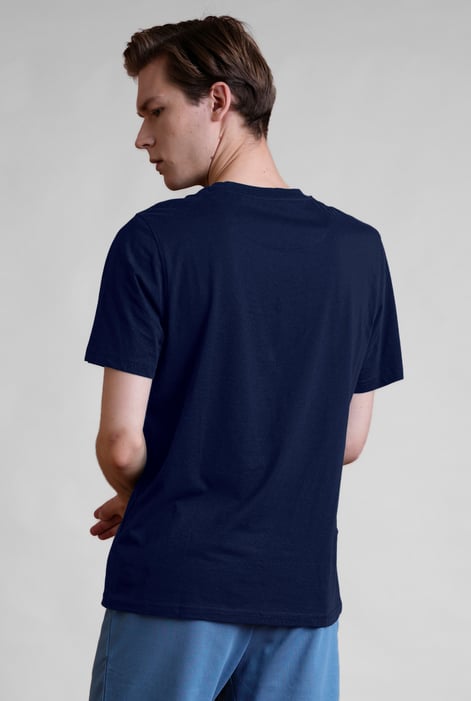 Men's Navy Biker Graphic Printed T-Shirt