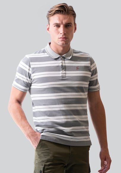 Mens Classical Stripe Pique Polo Shirt