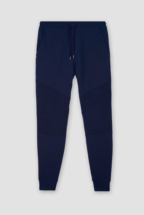 Mens Black Pleated Plain Drawstring Jogger