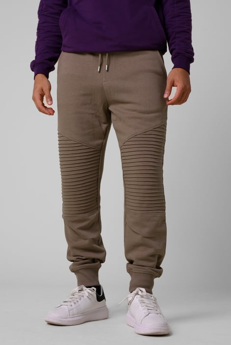Mens Black Pleated Plain Drawstring Jogger