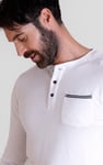 Textured Jersey Long Sleeve Henley T-Shirt