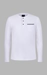 Textured Jersey Long Sleeve Henley T-Shirt