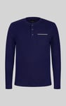 Textured Jersey Long Sleeve Henley T-Shirt