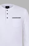 Textured Jersey Long Sleeve Henley T-Shirt
