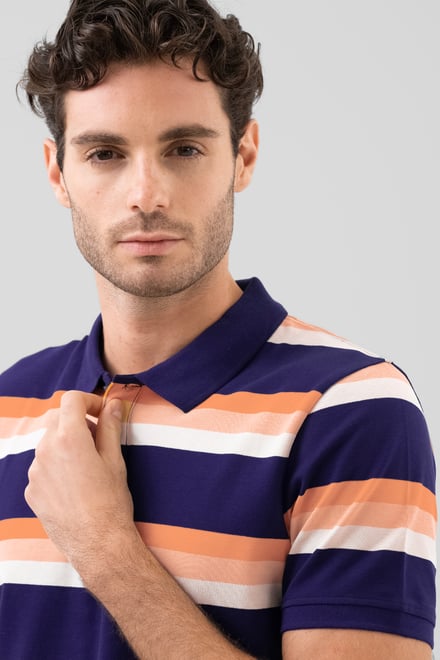 Stripe Pique Polo Shirt