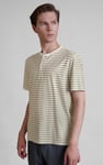 Loose Fit Stripe Print Henley T-shirt