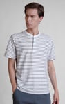 Loose Fit Stripe Print Henley T-shirt