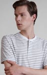 Loose Fit Stripe Print Henley T-shirt