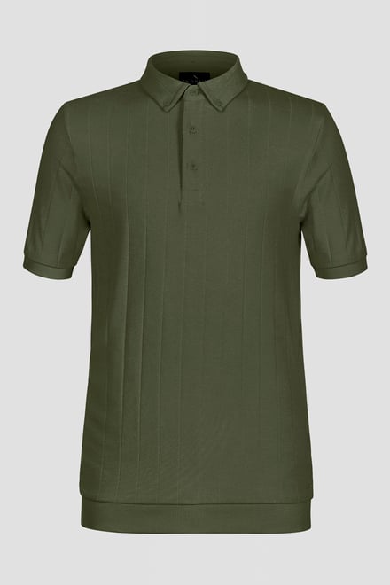 Mens Rib Textured Soft Finish Polo Shirt