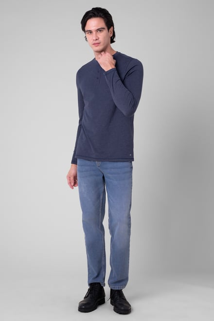 Men's Crew Neck Henley T-Shirt
