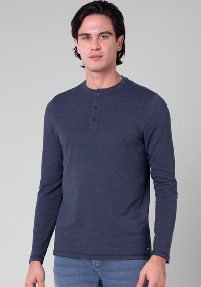Men's Crew Neck Henley T-Shirt