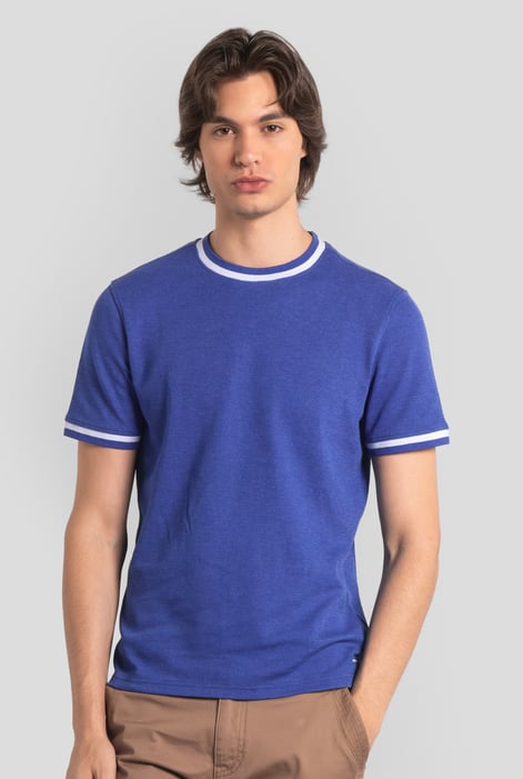 Mens Pink Design Jersey Crew Neck T-Shirt
