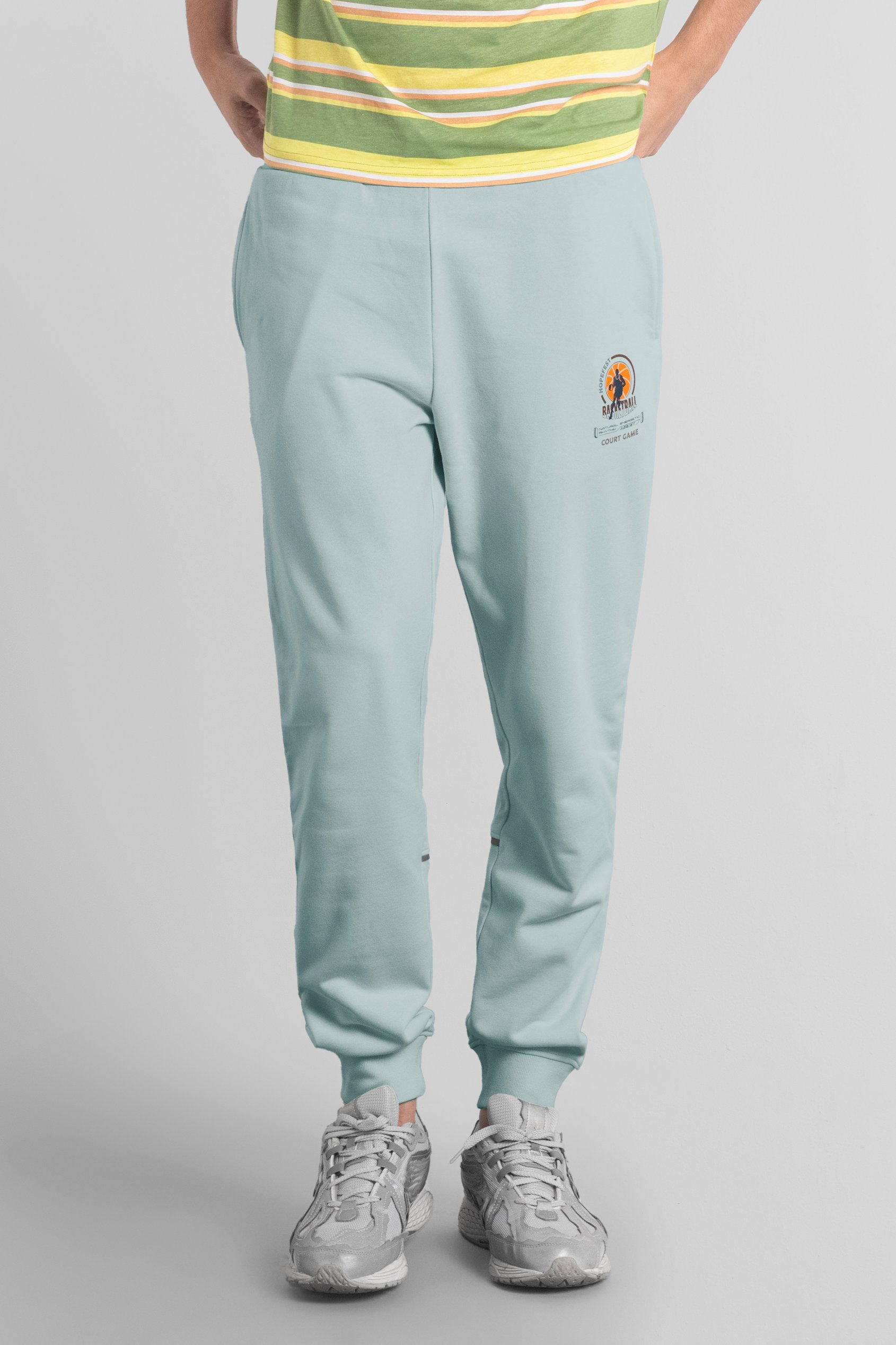 Enorsia Men's Blue Terry Jogger With Ribbed Cuff - Uk Xxl