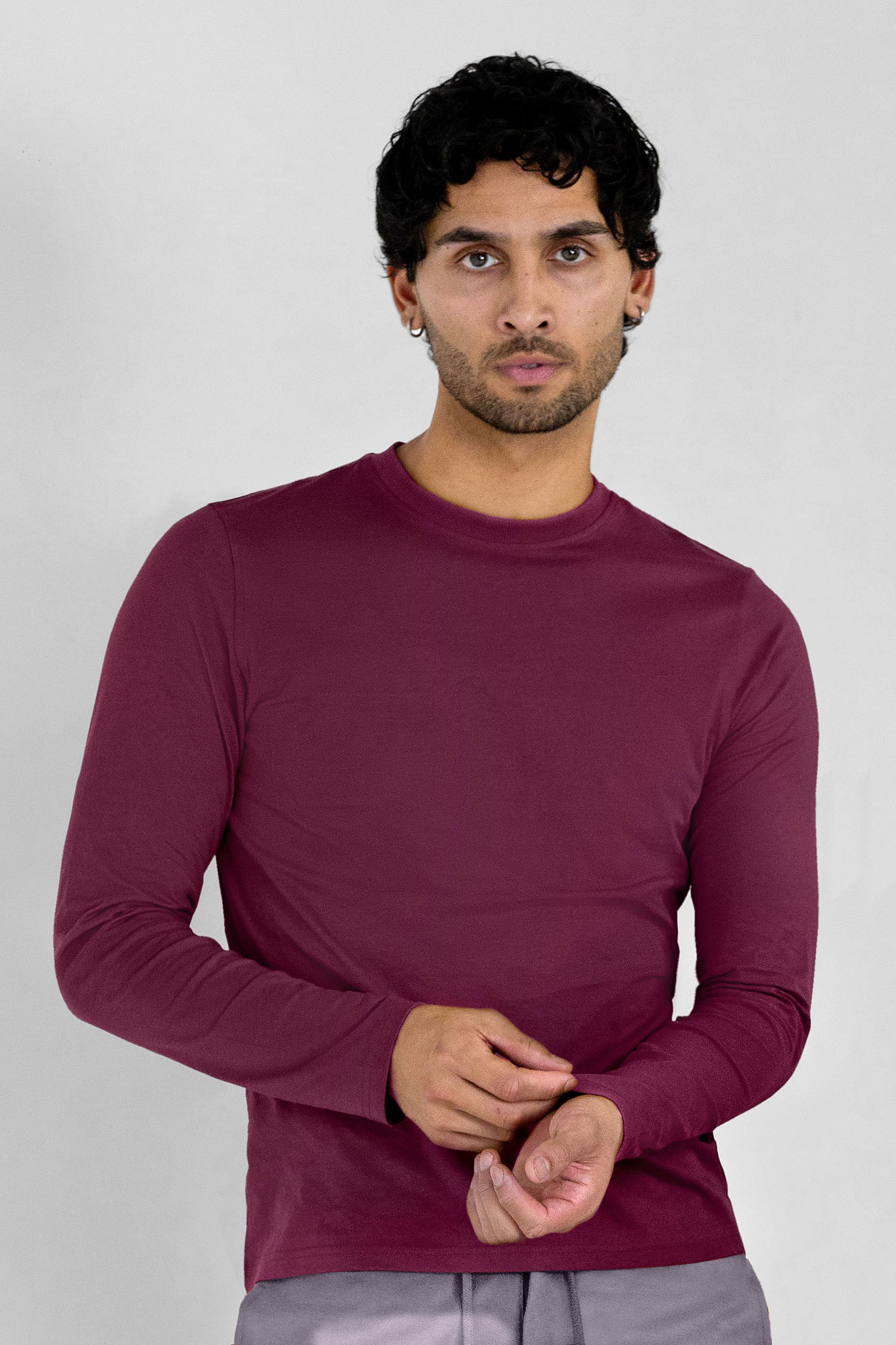 Enorsia Men's Grey/Olive/Maroon //Burgundy Regular Fit Crew Neck T-Shirt 3 Pack - Uk S