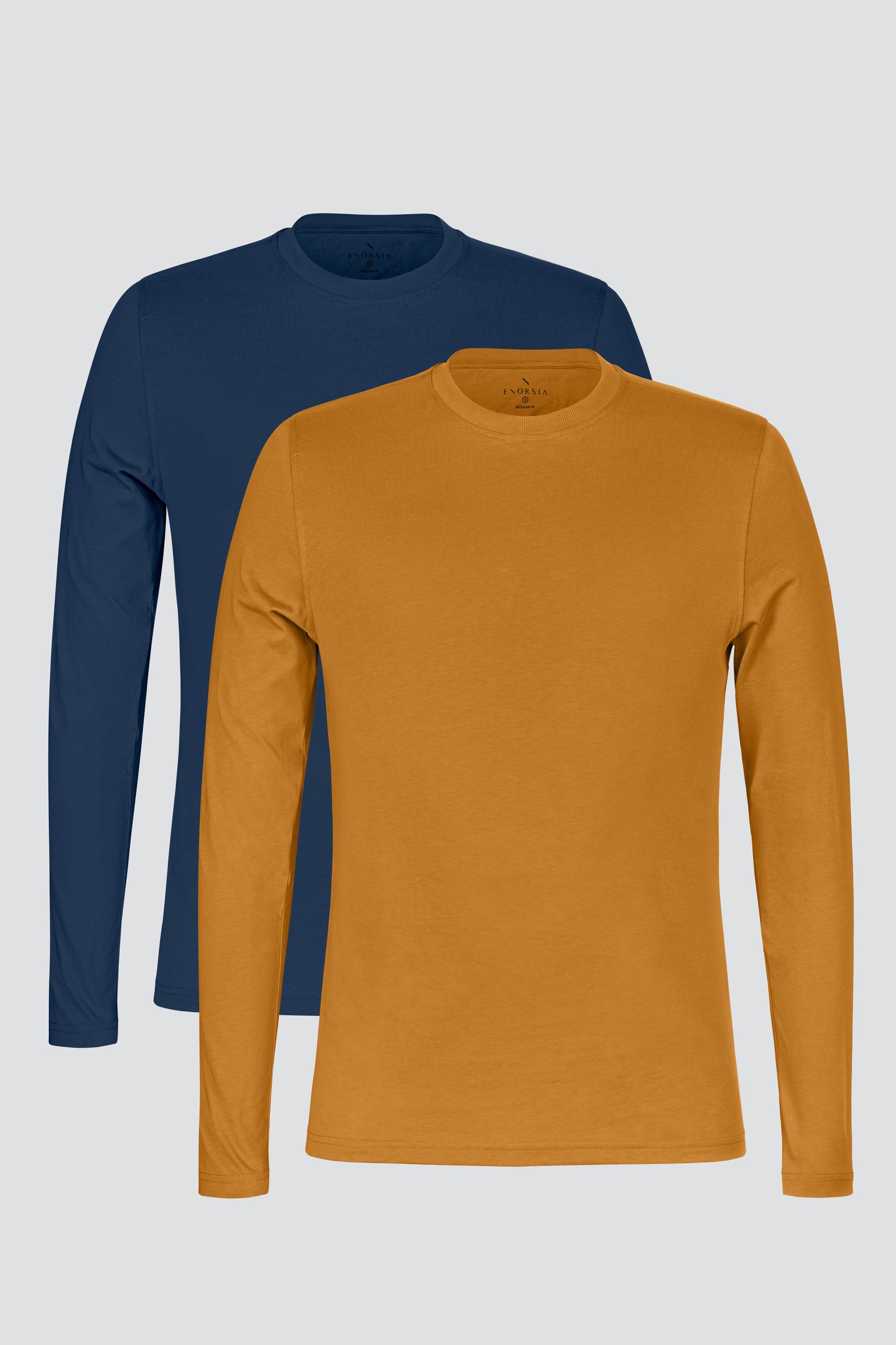 Men's Long Sleeve Cotton T-Shirt 2 Pack