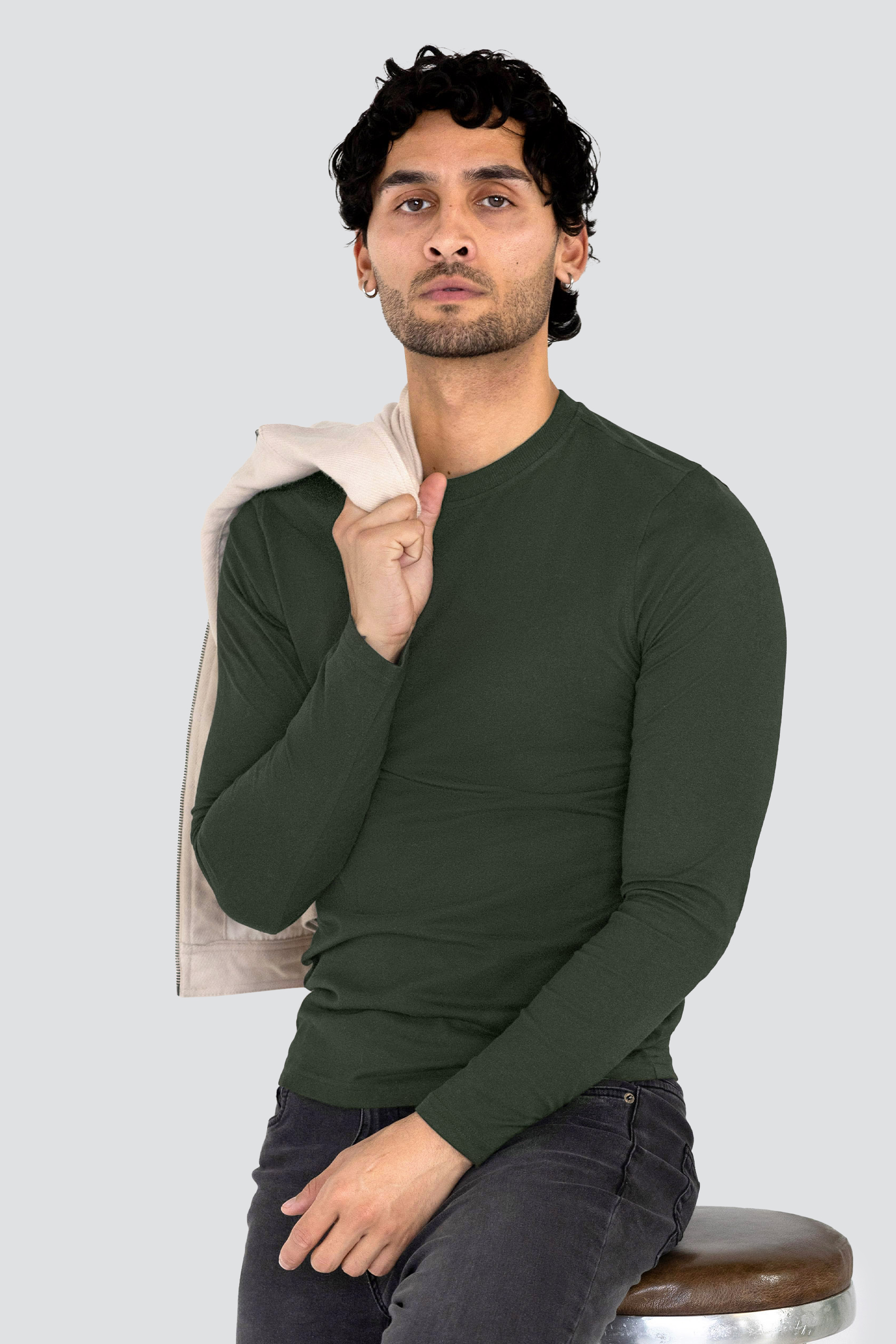 Men's Long Sleeve Cotton T-Shirt 2 Pack