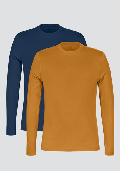 Men's Long Sleeve Cotton T-Shirt 2 Pack