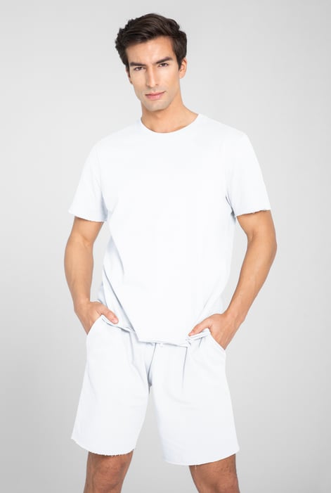 Men's White Regular Fit T-Shirt & Shorts Co-Ord Set | Enorsia