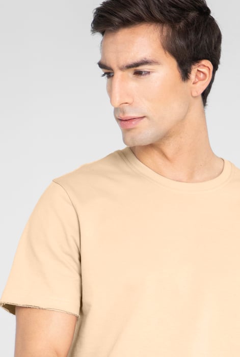 Men's Cream Regular Fit T-Shirt & Shorts Co-Ord Set | Enorsia