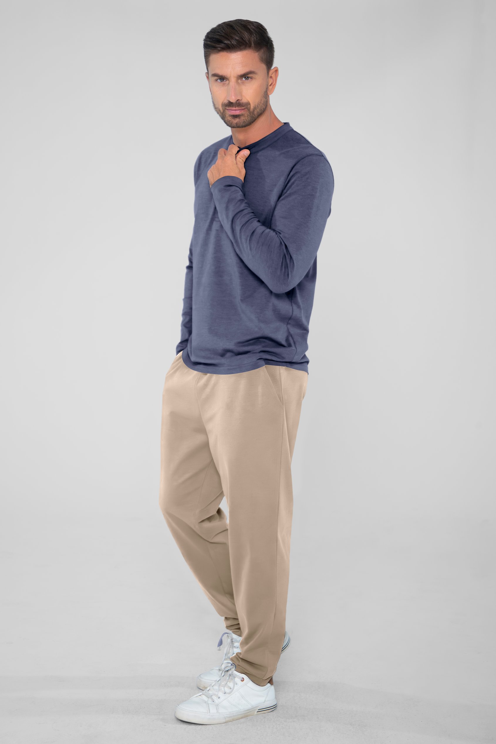 Men's Solid Pyjamas Set