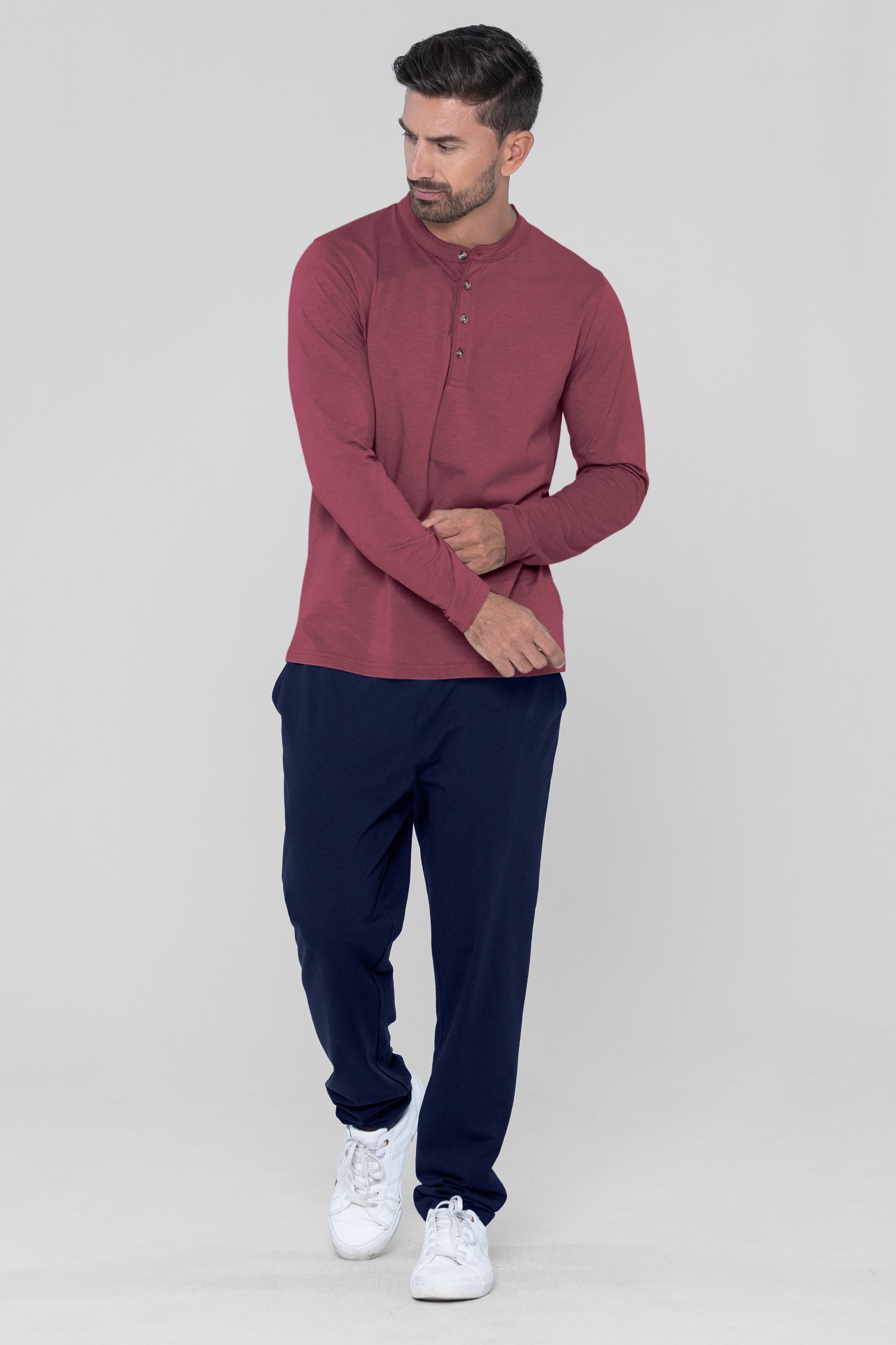 Enorsia Men's Red Solid Pyjamas Set - Uk M