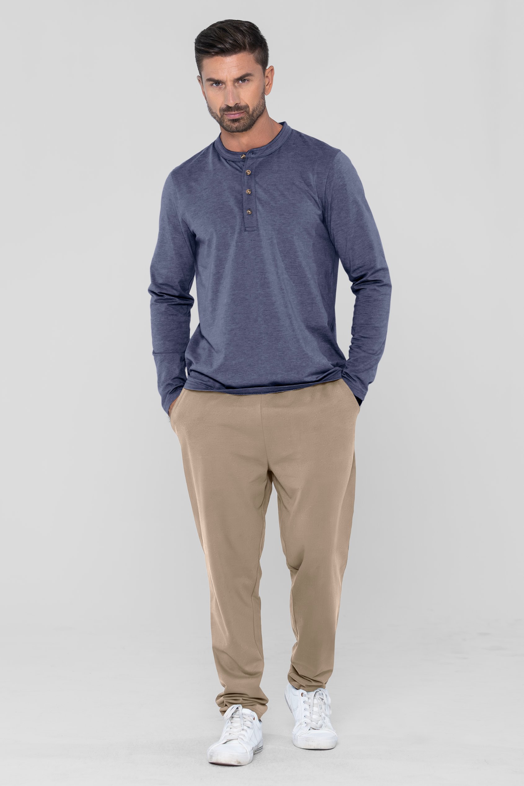 Enorsia Men's Navy Solid Pyjamas Set - Uk M