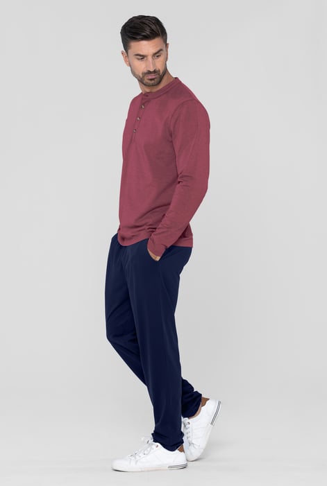 Men's Red Solid Pyjamas Set