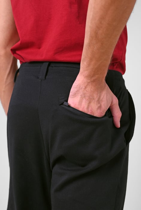 Mens Black Classic Front Seam Jersey Trouser