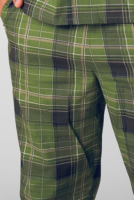 Mens Green Woven Check Pyjamas Bottoms