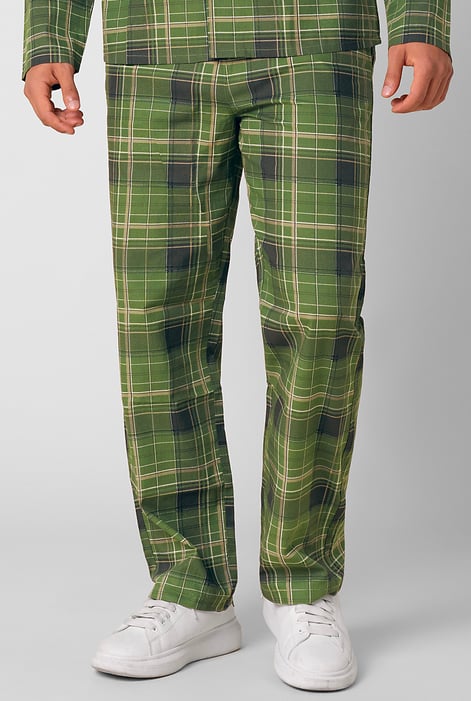 Mens Blue Woven Check Pyjamas Bottoms