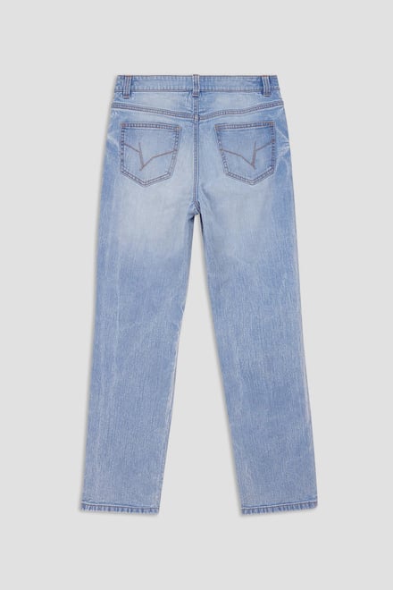 Womens Straight Fit Ripped Jeans