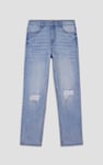 Womens Straight Fit Ripped Jeans