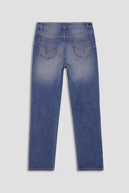 Womens Straight Fit Ripped Jeans