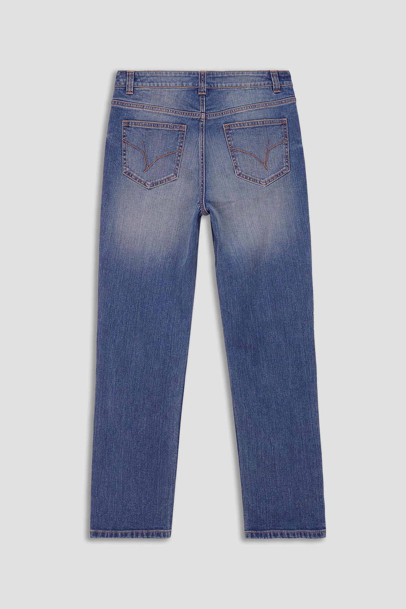 Womens Straight Fit Ripped Jeans
