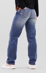 Womens Straight Fit Ripped Jeans