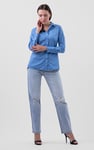 Womens Straight Fit Ripped Jeans