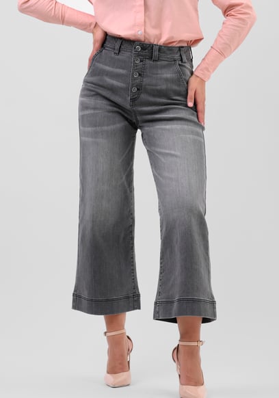 Womens Wide Leg Grey Culottes