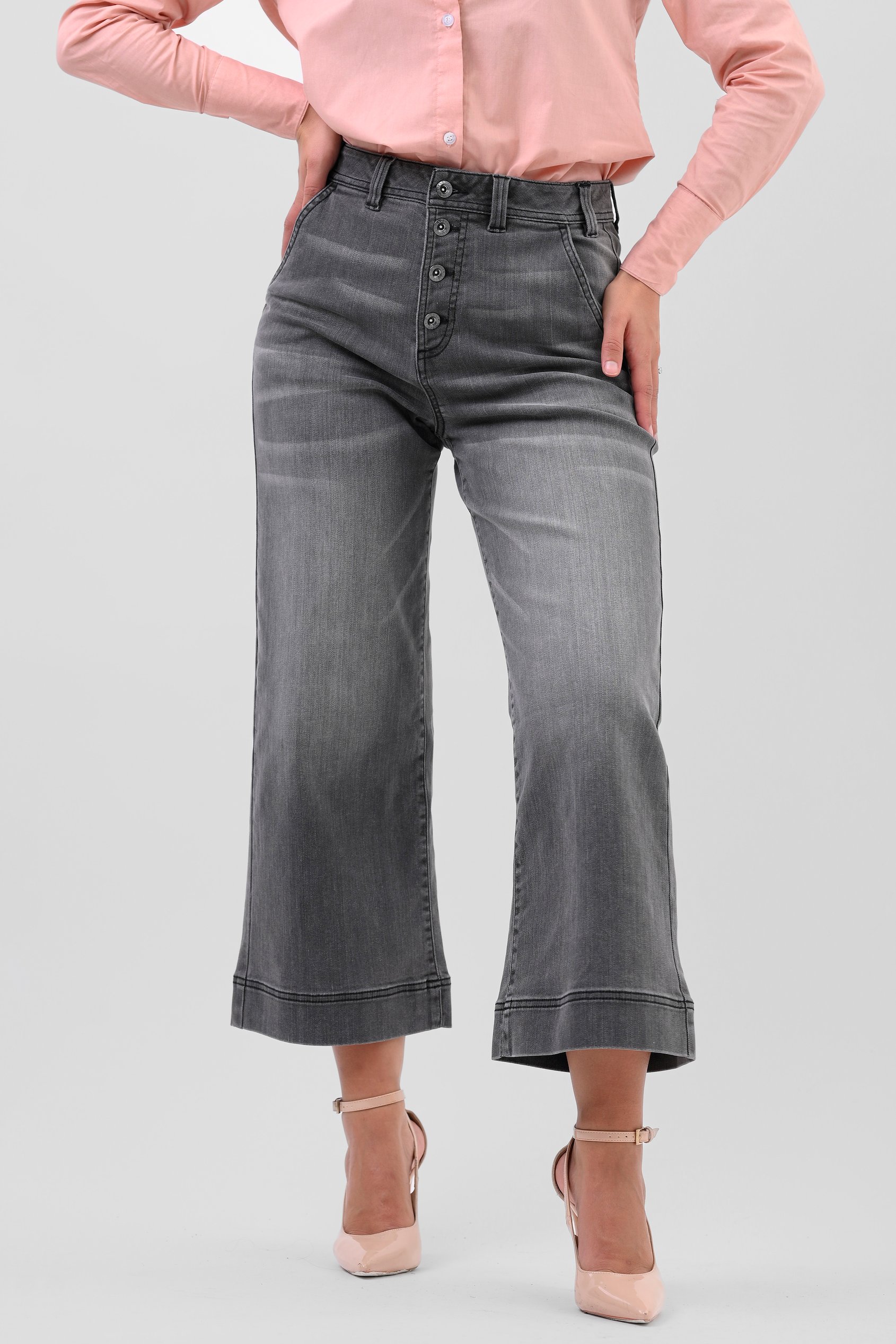 Enorsia Women's Grey Wide Leg Culottes - Uk 8