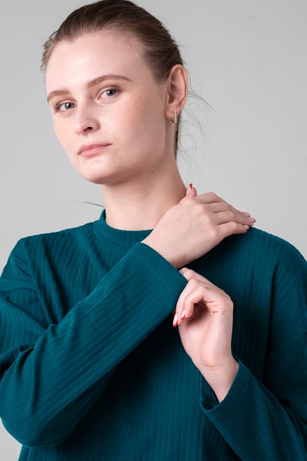 Women Oversize Texture Rib Tops