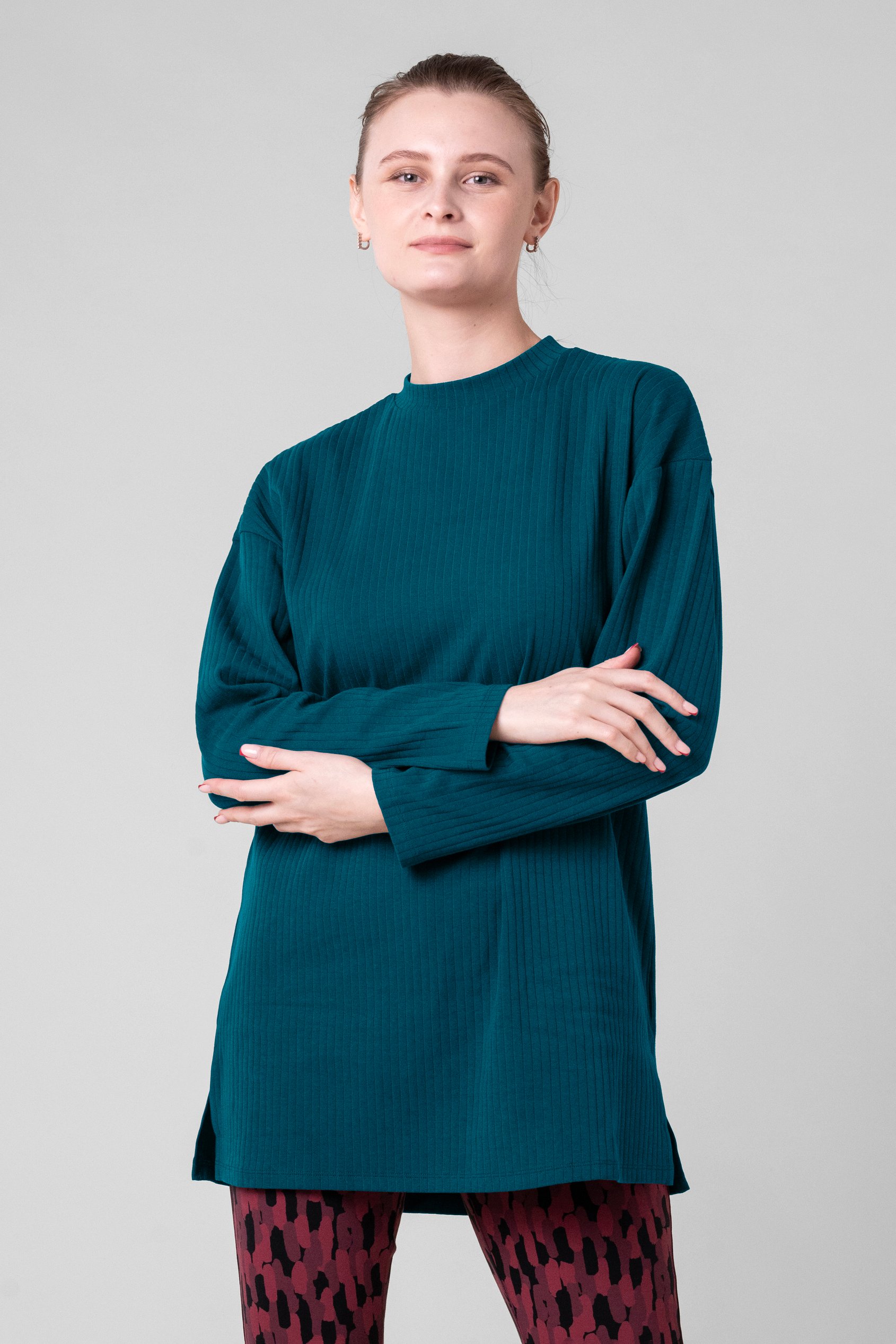 Women Oversize Texture Rib Tops