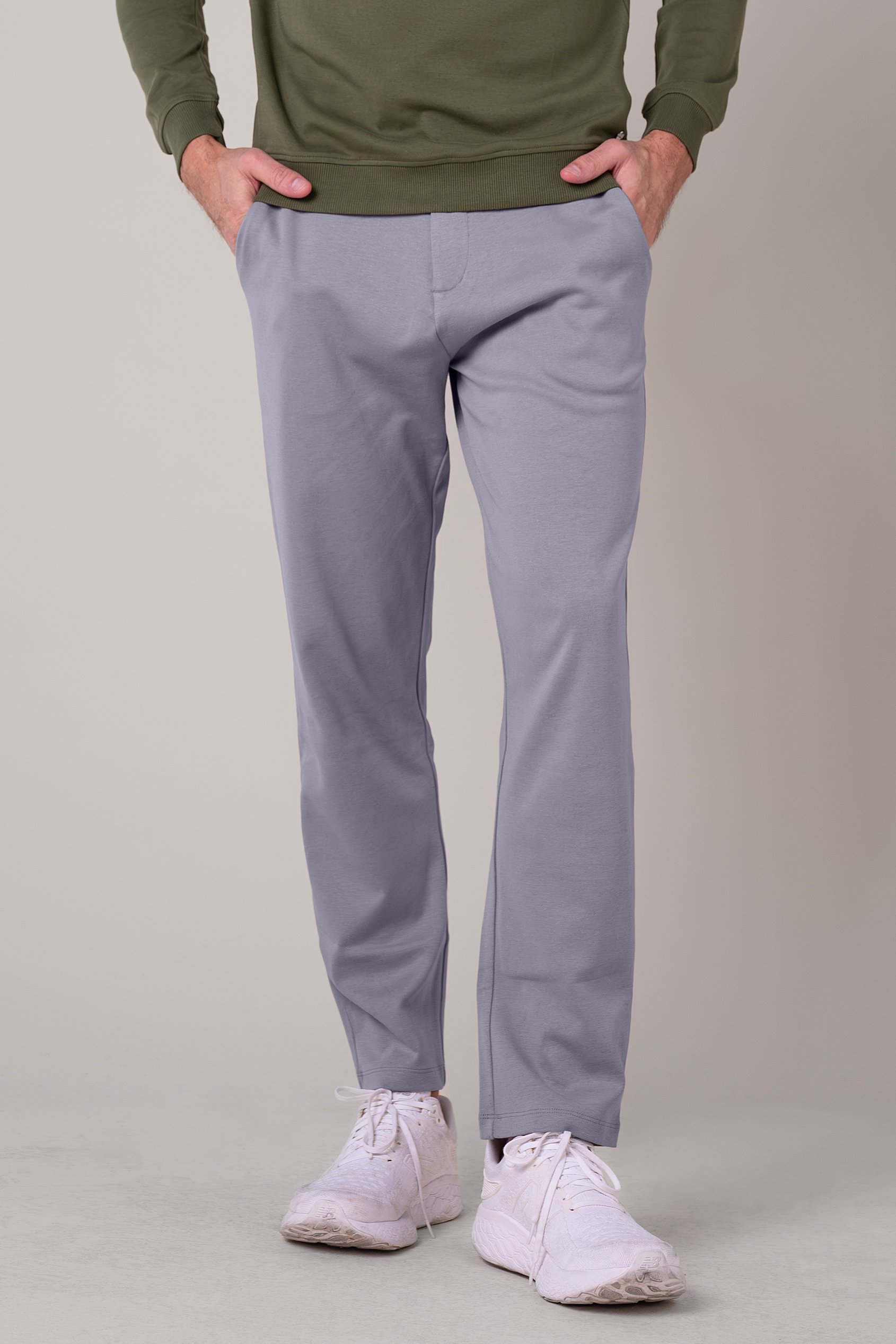 Enorsia Men's Grey Slim Fit Jersey Trouser With Drawcord - Uk L