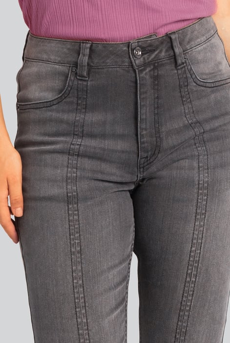 Womens Grey Grey Stretch Flare Jeans