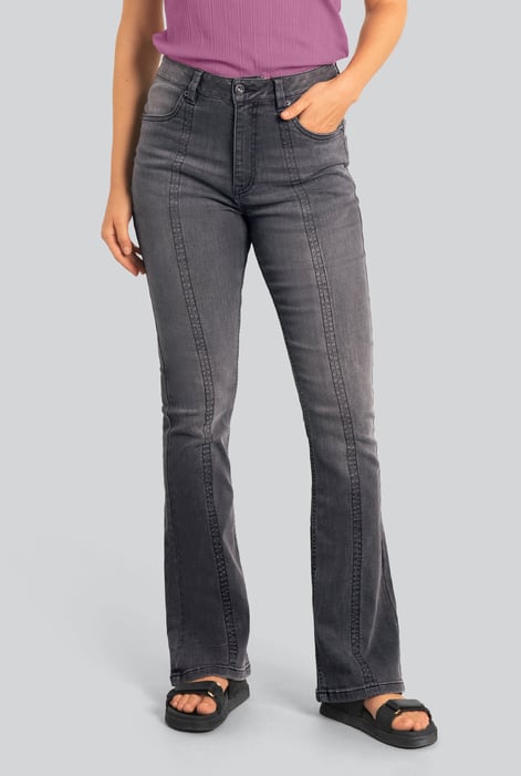 Womens Grey Grey Stretch Flare Jeans