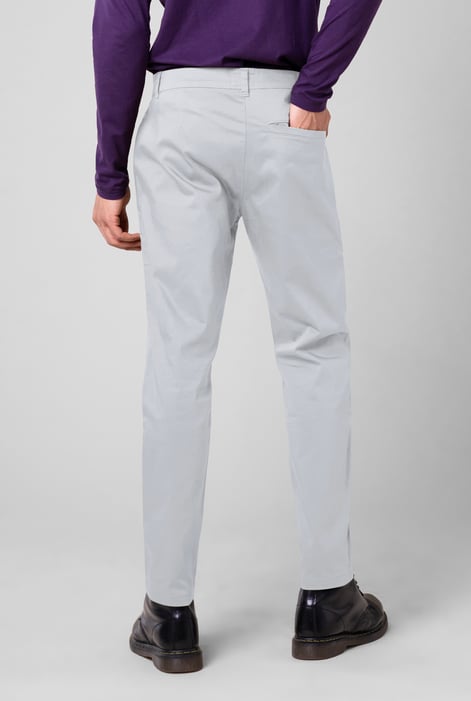 Mens White Tapered Stretch Chino Trouser
