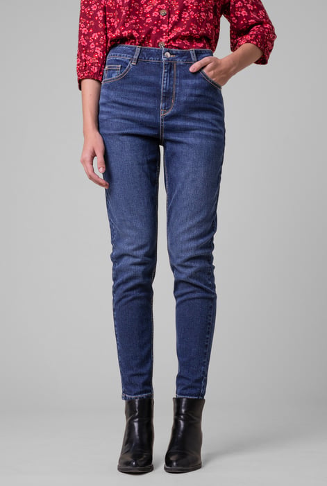 Womens Blue Tapered Leg Jeans