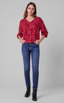 Womens Blue Tapared Leg Jeans