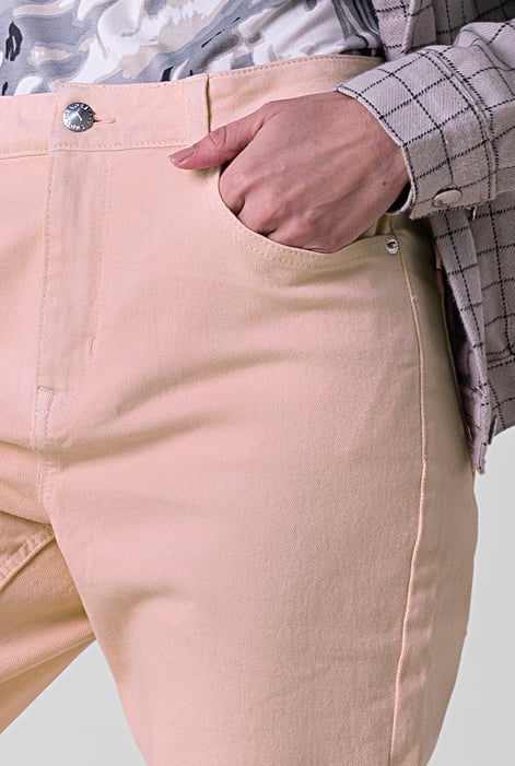 Womens Pink Coloured Slim Fit Stretch Jeans